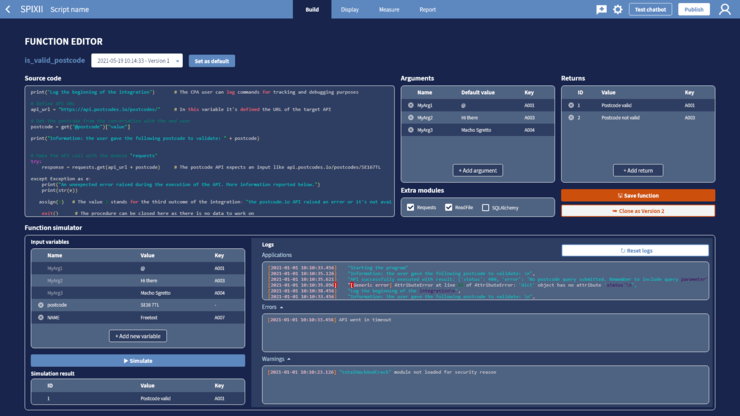 spixii conversational process automation platform function module-min
